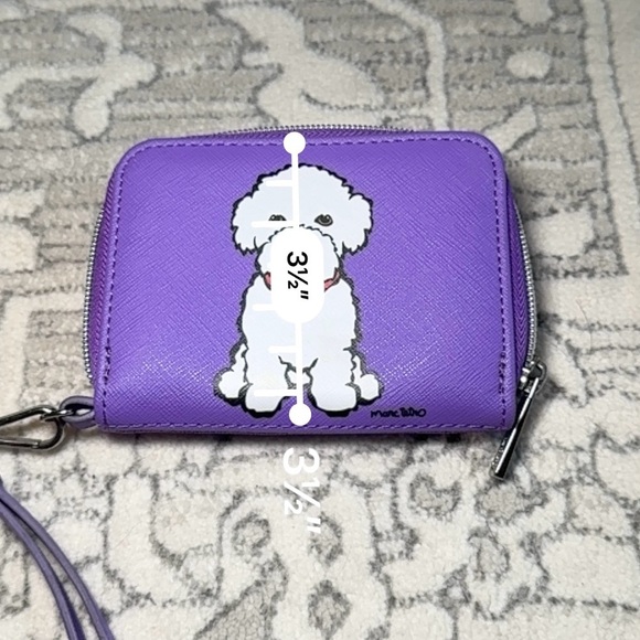 Marc Tetro French Bichon Puppy Dog zip around wallet - Picture 9 of 11